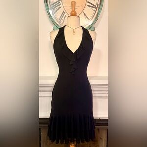 Chic Black Halter Mini Dress